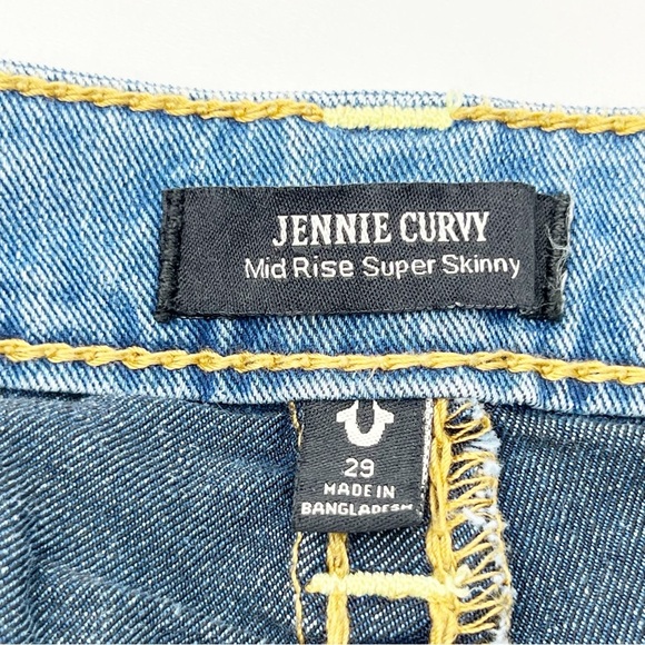 True Religion Jeans Size 29/8 Jennie Curvy Big T Mid Rise Skinny Light Wash NWT - Picture 5 of 10